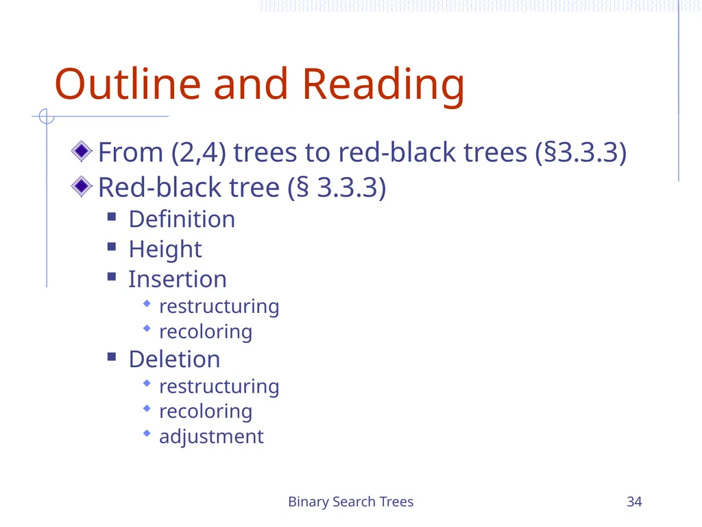Binary Search Trees 1 Chapter 3 Search Trees 6 9 - slide 34 of 46
