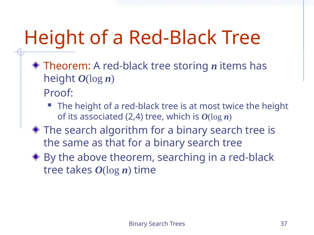 Binary Search Trees 1 Chapter 3 Search Trees 6 9 - slide 37 of 46