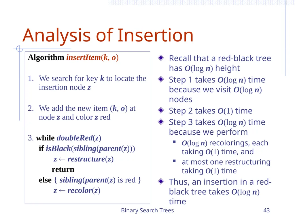 Binary Search Trees 1 Chapter 3 Search Trees 6 9 - slide 43 of 46