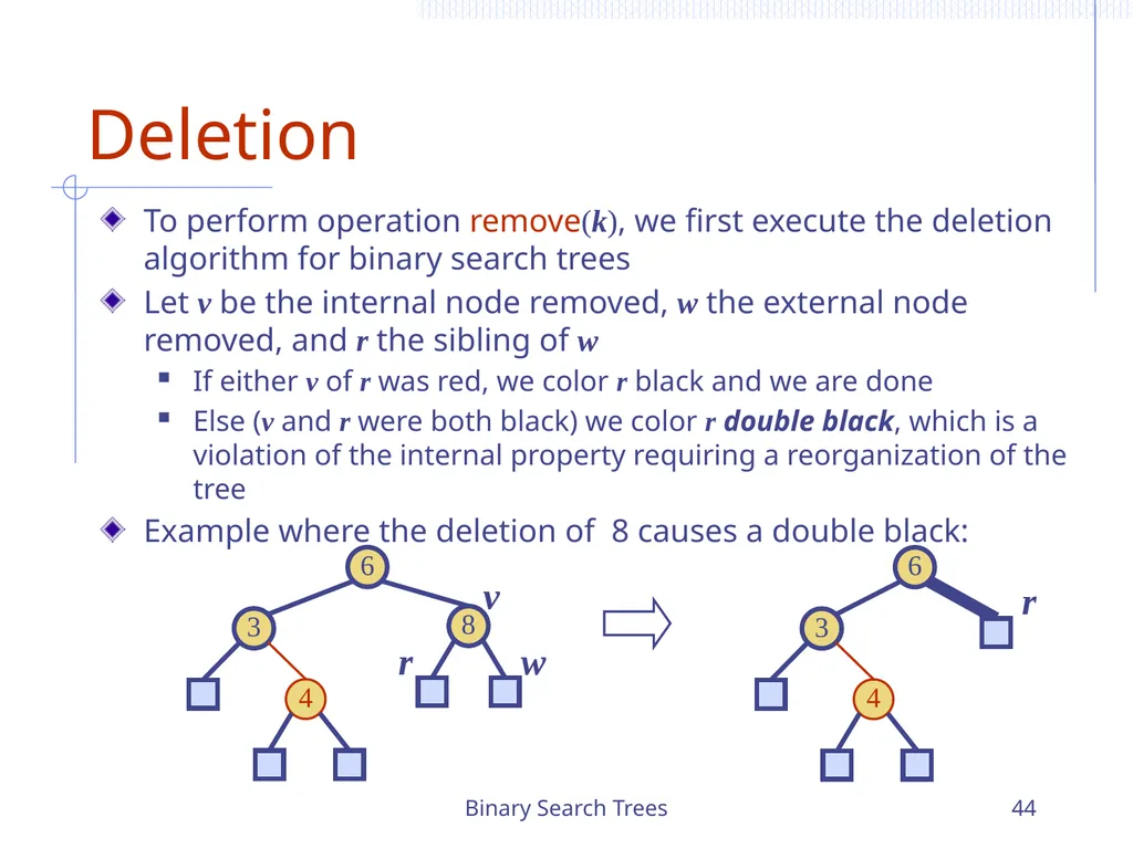 Binary Search Trees 1 Chapter 3 Search Trees 6 9 - slide 44 of 46