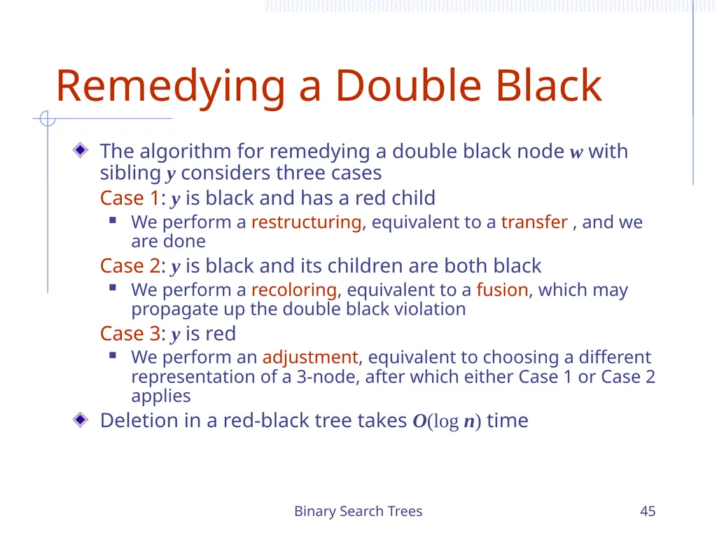 Binary Search Trees 1 Chapter 3 Search Trees 6 9 - slide 45 of 46