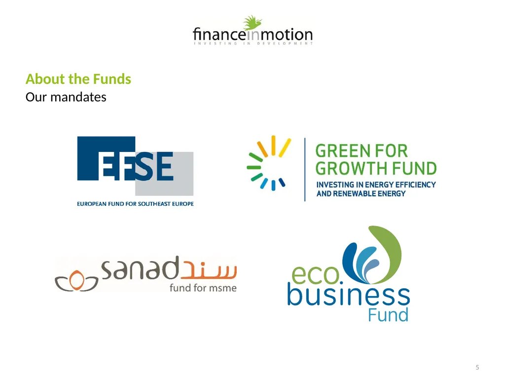 Development Finance Funds SWITCH to Green - slide 5 of 16