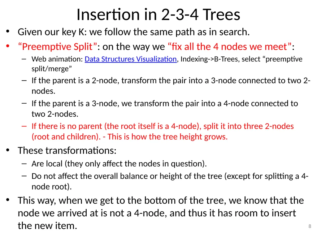 2-3-4 Trees (BST) CSE 3318 – Algorithms and Data - slide 8 of 55