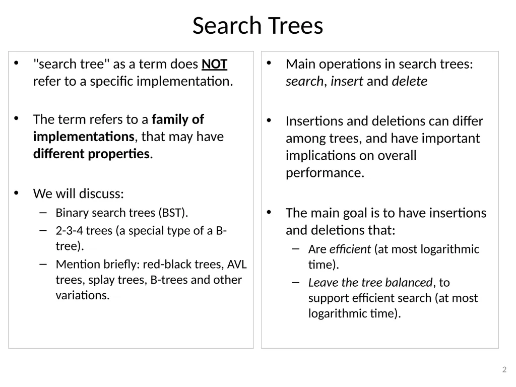 2-3-4 Trees (BST) CSE 3318 – Algorithms and Data - slide 2 of 55