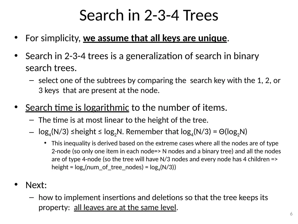 2-3-4 Trees (BST) CSE 3318 – Algorithms and Data - slide 6 of 55