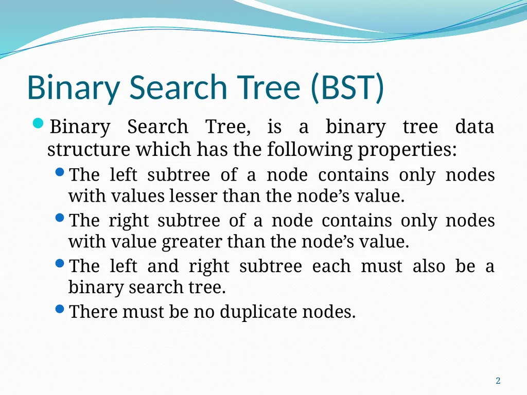 Data Structure & Algorithm Binary Search Tree(BST) - slide 2 of 58