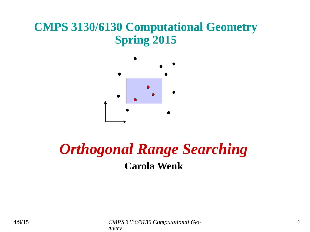 CMPS 3130/6130 Computational Geometry Spring 2015 - slide 1 of 23