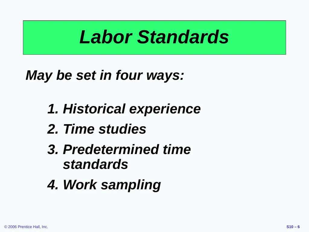 Outline Labor Standards And Work Measurement - slide 6 of 37