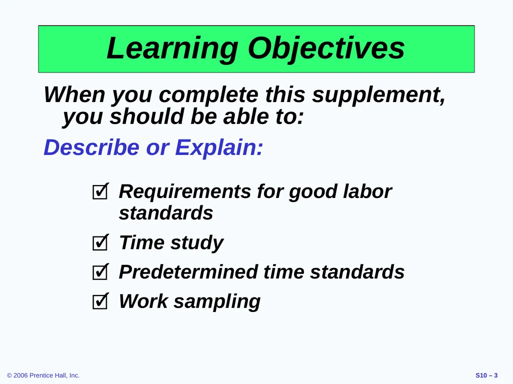 Outline Labor Standards And Work Measurement - slide 3 of 37