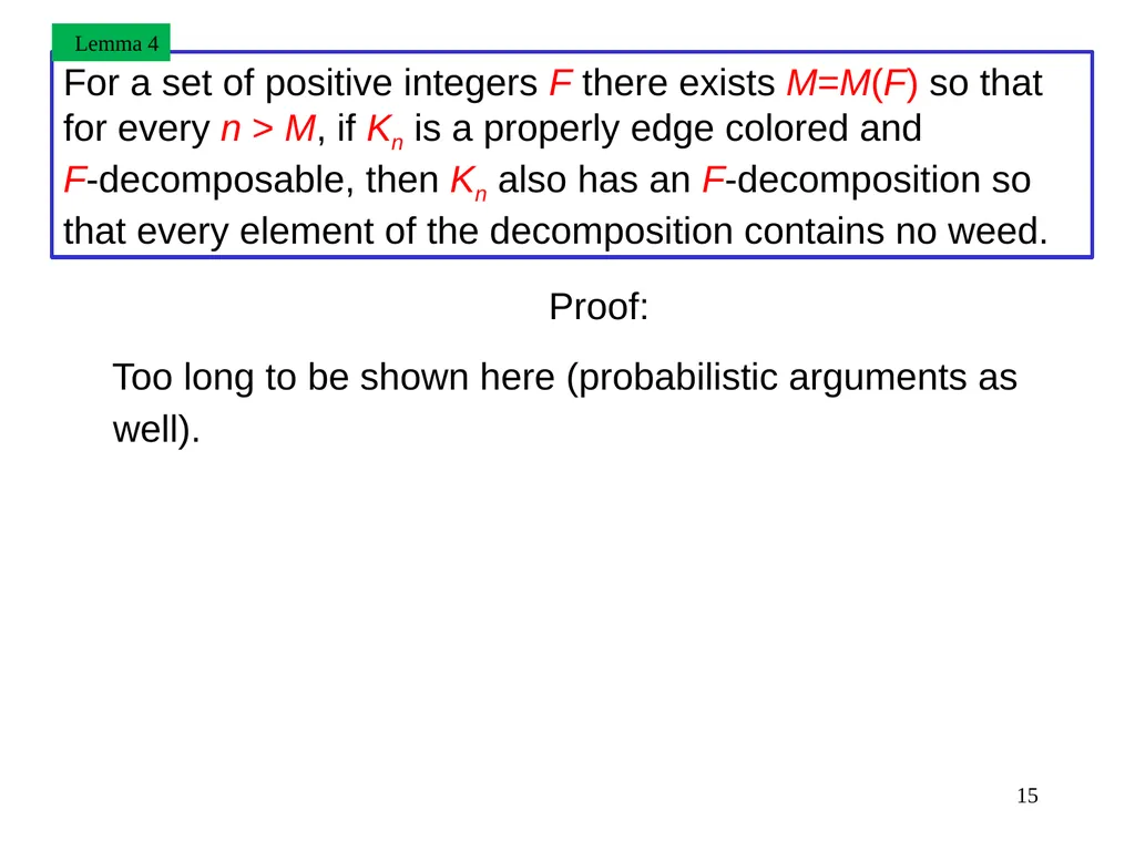 1 Rainbow Decompositions Raphael Yuster University - slide 15 of 19