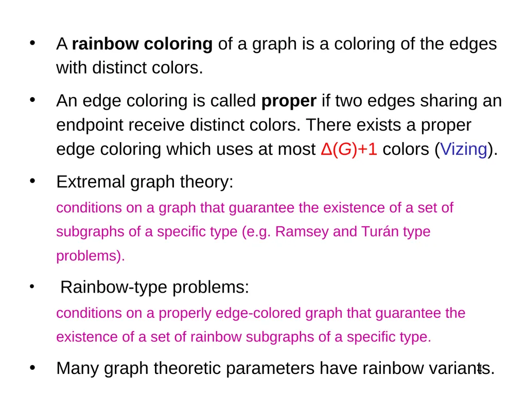 1 Rainbow Decompositions Raphael Yuster University - slide 4 of 19