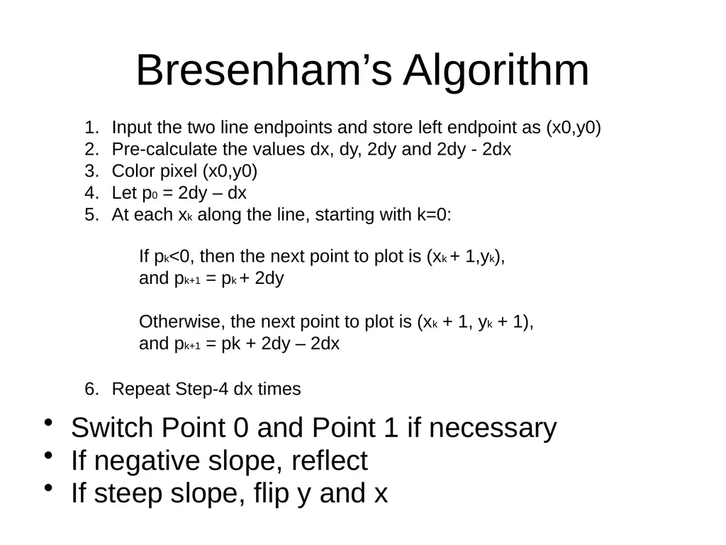 Line Drawing Algorithms CS 602 How does computer - slide 9 of 11