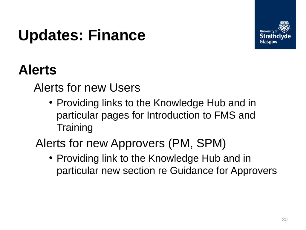 Finance Forum May 2018 Updates: Procurement - slide 30 of 34