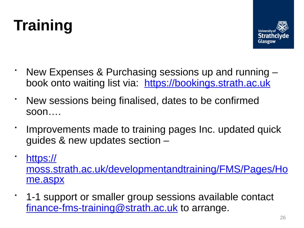 Finance Forum May 2018 Updates: Procurement - slide 26 of 34