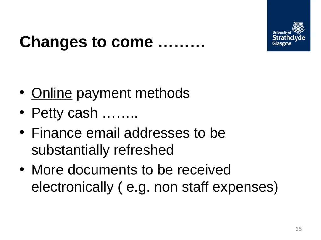 Finance Forum May 2018 Updates: Procurement - slide 25 of 34
