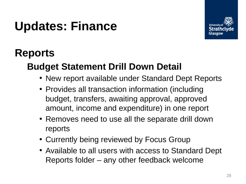 Finance Forum May 2018 Updates: Procurement - slide 28 of 34