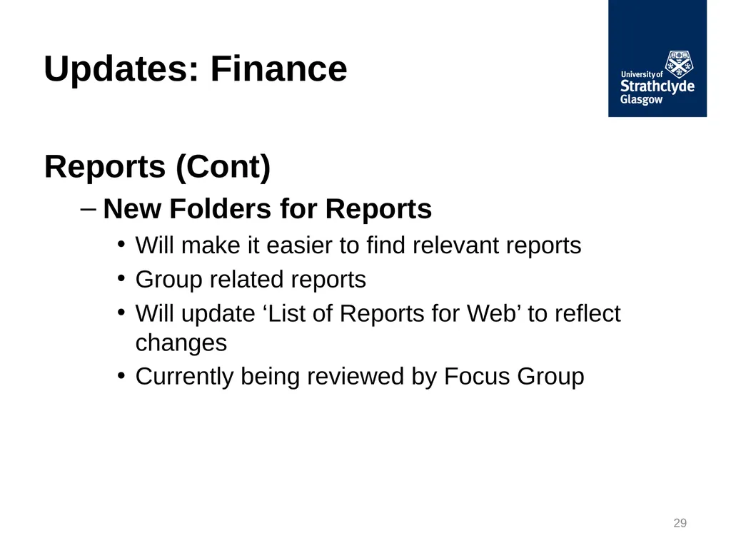 Finance Forum May 2018 Updates: Procurement - slide 29 of 34