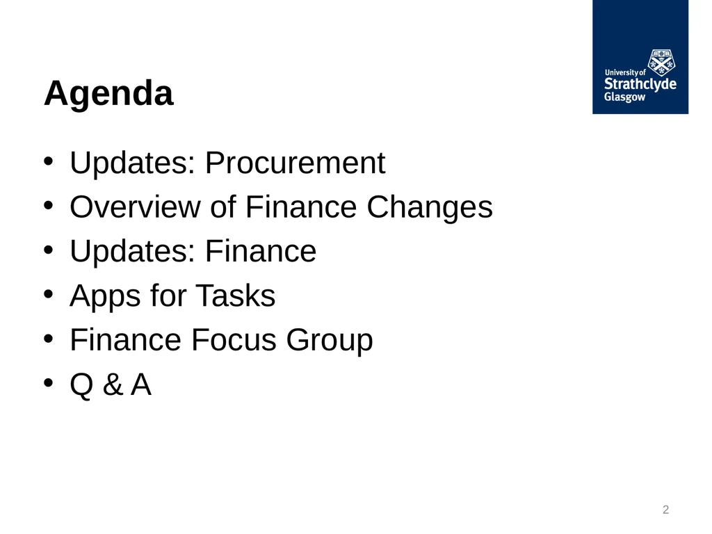Finance Forum May 2018 Updates: Procurement - slide 2 of 34