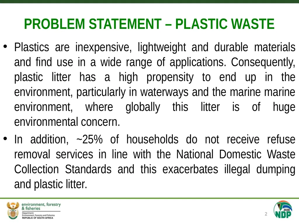 Single use plastics and Extended Producer - slide 2 of 15