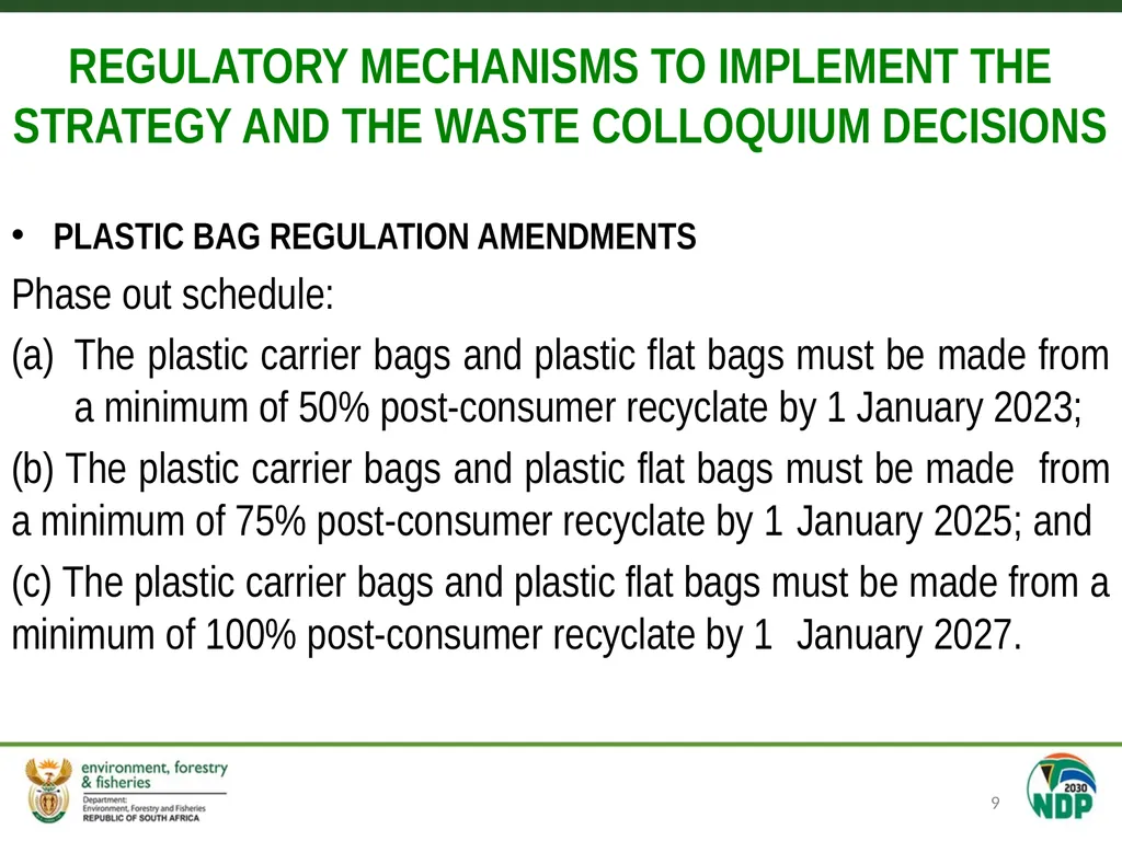 Single use plastics and Extended Producer - slide 9 of 15