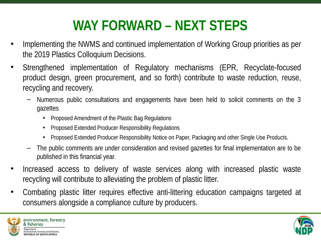 Single use plastics and Extended Producer - slide 14 of 15