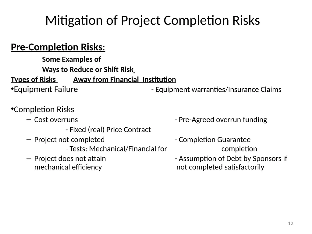 INFRASTRUCTURE PROJECT FINANCE CREDIT - slide 12 of 47