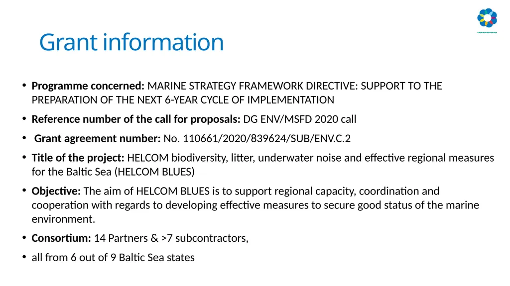HELCOM biodiversity, litter, underwater noise and - slide 2 of 22