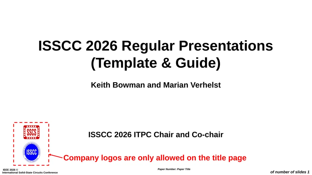 ISSCC 2026 Regular Presentations (Template & - slide 1 of 14