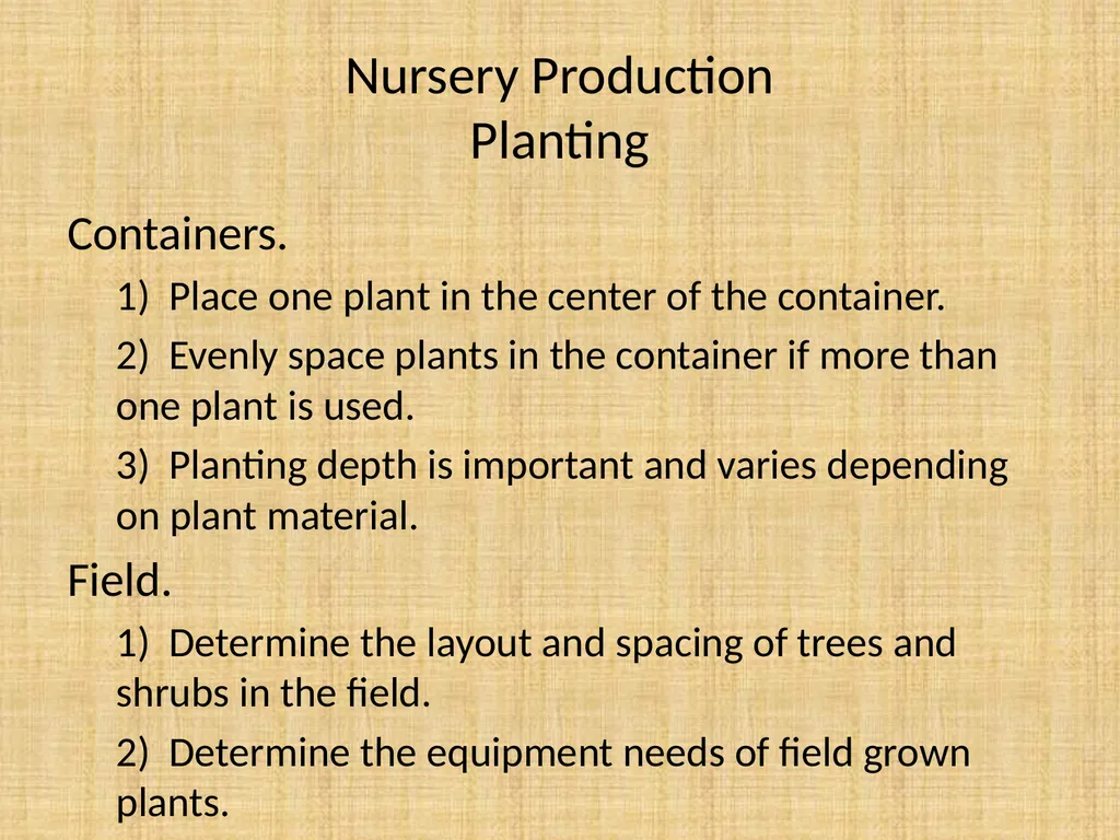Understand nursery management Understand nursery - slide 16 of 26