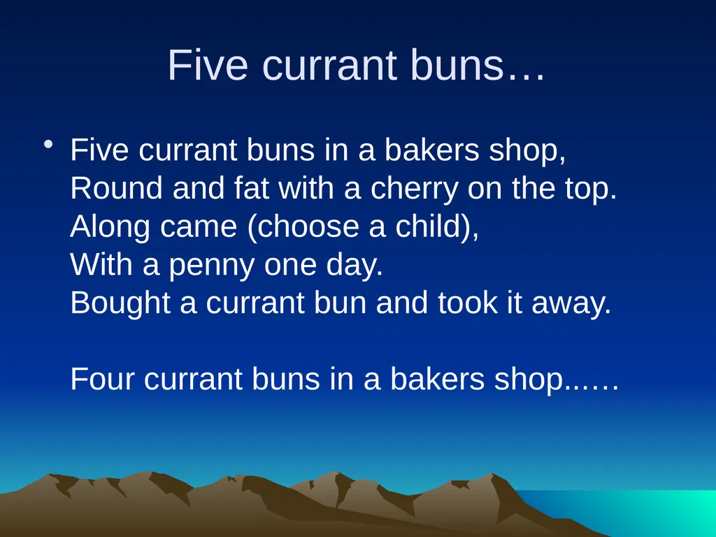 Nursery rhymes and poems Maths and counting. Five - slide 3 of 49
