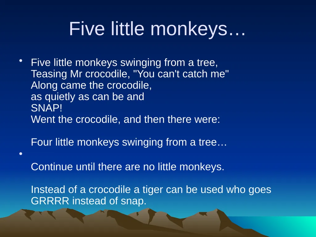 Nursery rhymes and poems Maths and counting. Five - slide 6 of 49