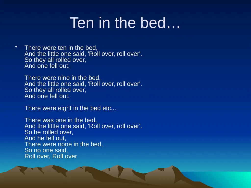 Nursery rhymes and poems Maths and counting. Five - slide 10 of 49