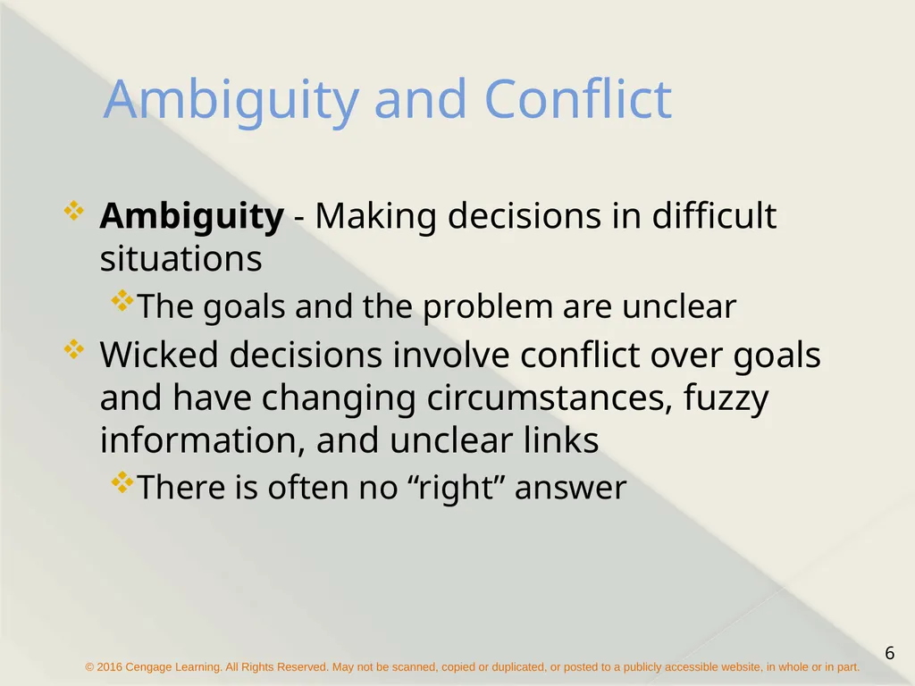 Chapter 9 Managerial Decision Making Types of - slide 6 of 19