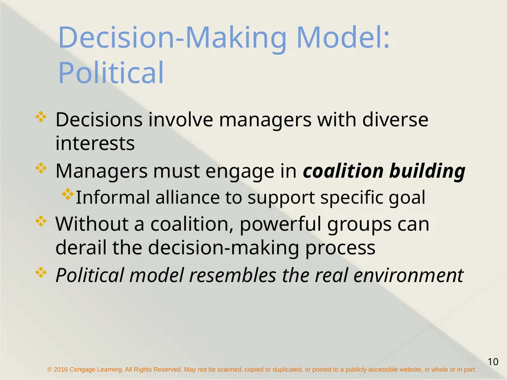 Chapter 9 Managerial Decision Making Types of - slide 10 of 19