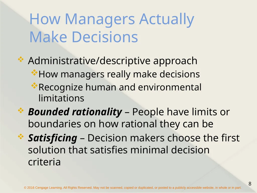 Chapter 9 Managerial Decision Making Types of - slide 8 of 19