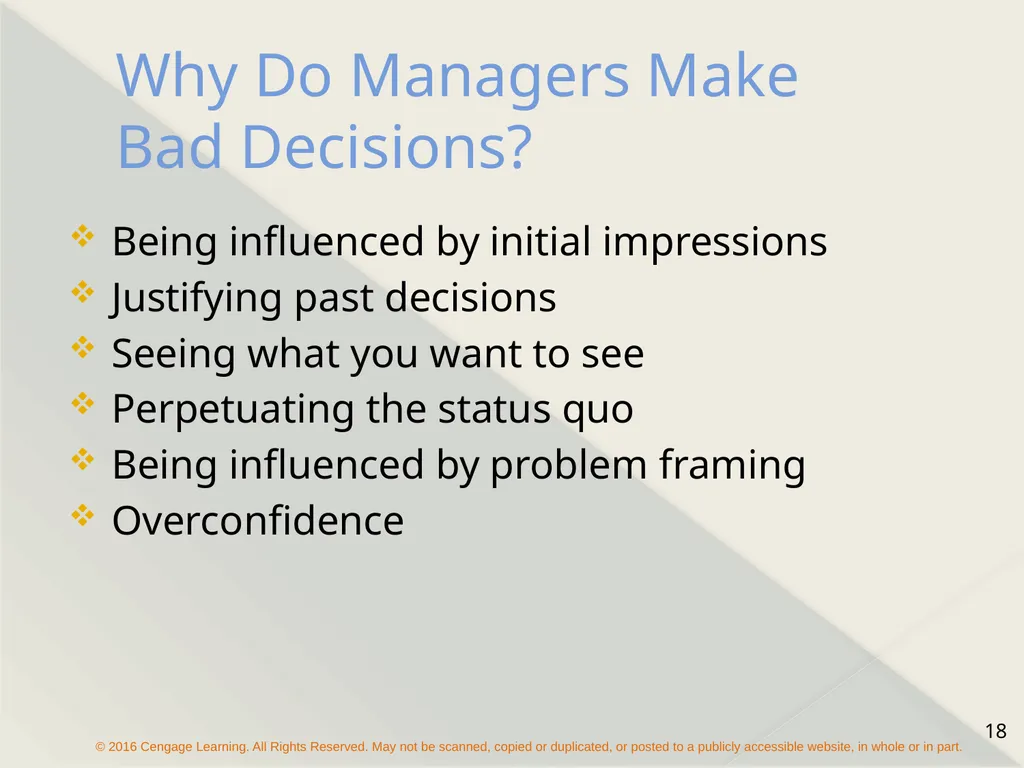 Chapter 9 Managerial Decision Making Types of - slide 18 of 19
