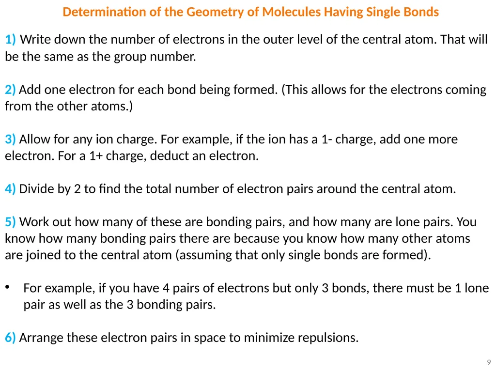 1 VSEPR Theory ▪ Each of the following counts as - slide 9 of 16
