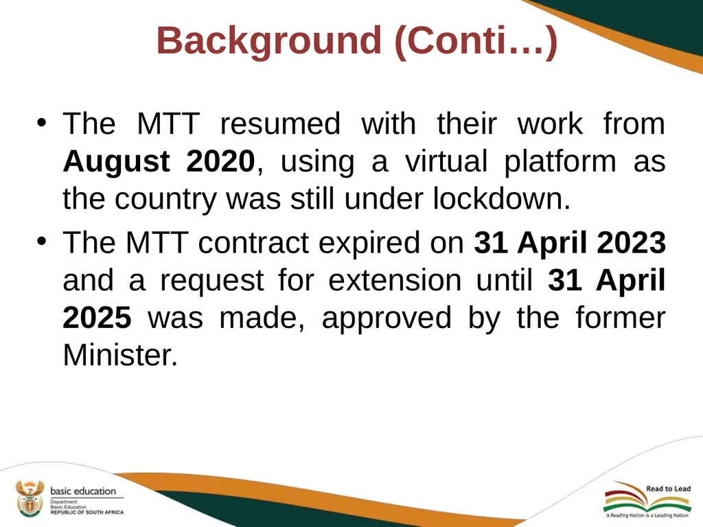 PROGRESS REPORT ON THE IMPLEMENTATION OF HISTORY - slide 15 of 29