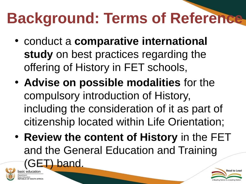 PROGRESS REPORT ON THE IMPLEMENTATION OF HISTORY - slide 8 of 29