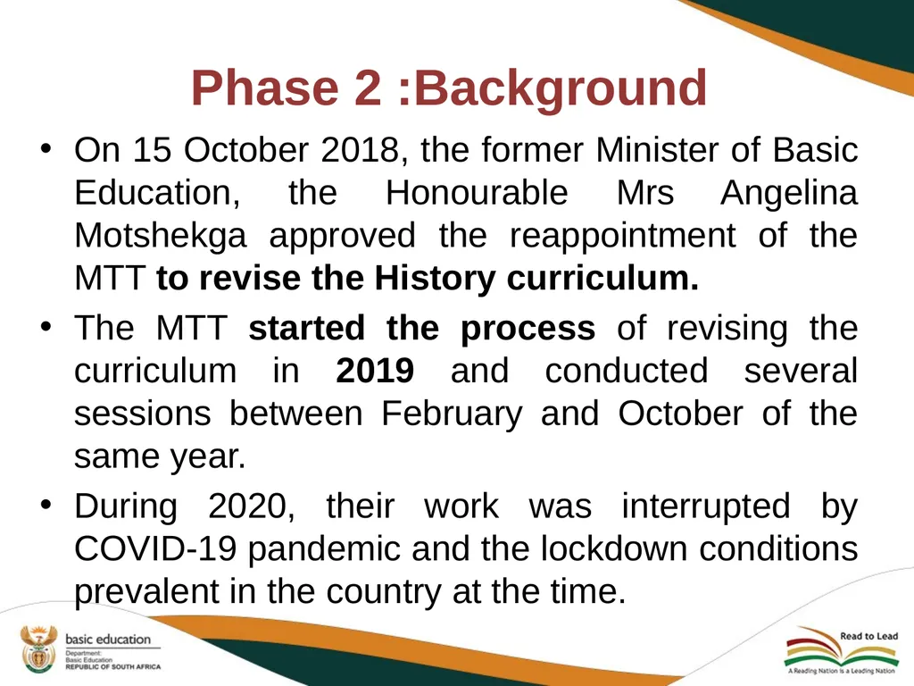 PROGRESS REPORT ON THE IMPLEMENTATION OF HISTORY - slide 13 of 29