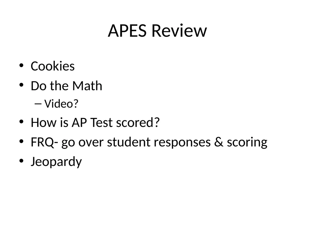 Do the Math APES APES Review Cookies Do the Math - slide 2 of 33