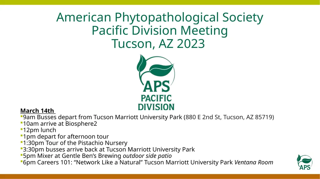 American Phytopathological Society Pacific - slide 1 of 6