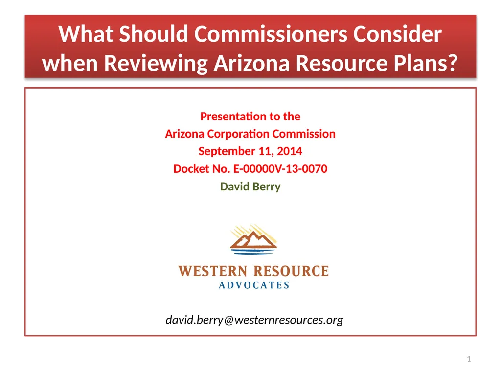 What Should Commissioners Consider when Reviewing - slide 1 of 20