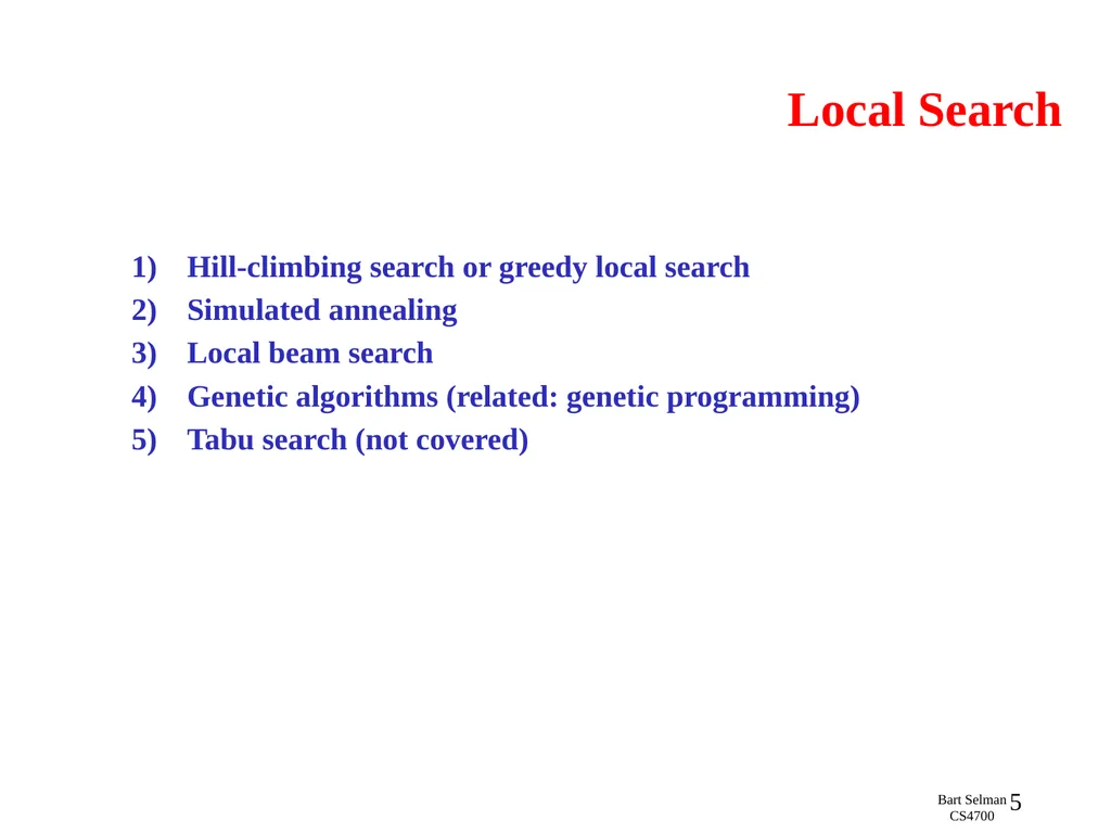 CS 4700: Foundations of Artificial Intelligence - slide 5 of 44