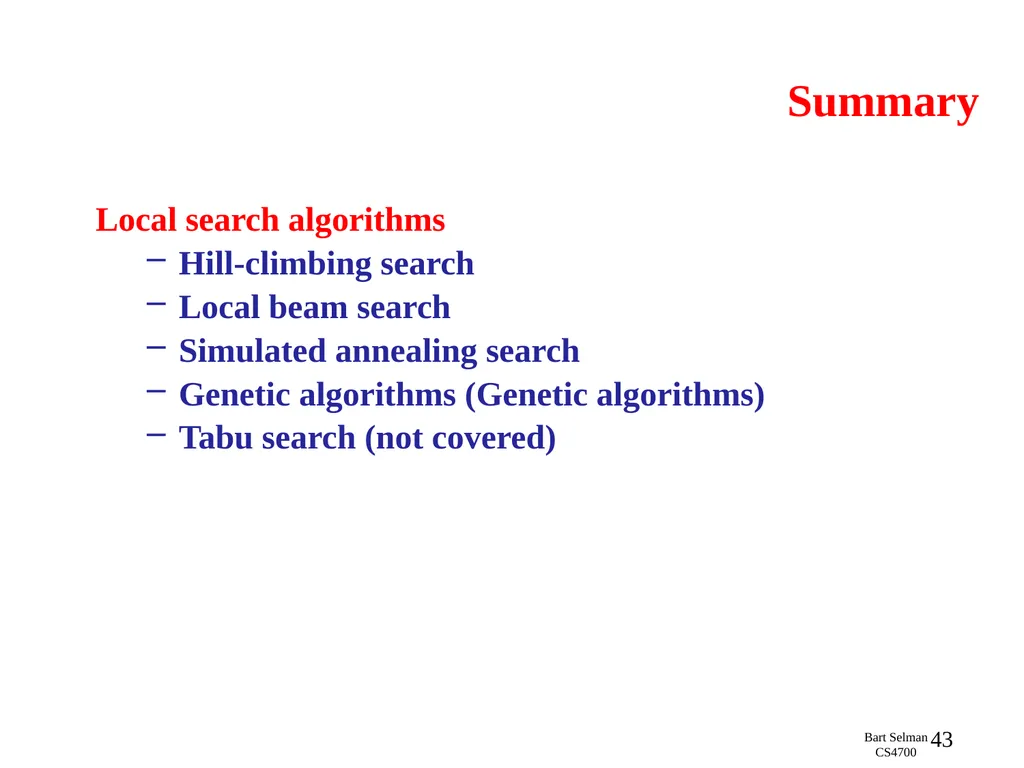 CS 4700: Foundations of Artificial Intelligence - slide 43 of 44