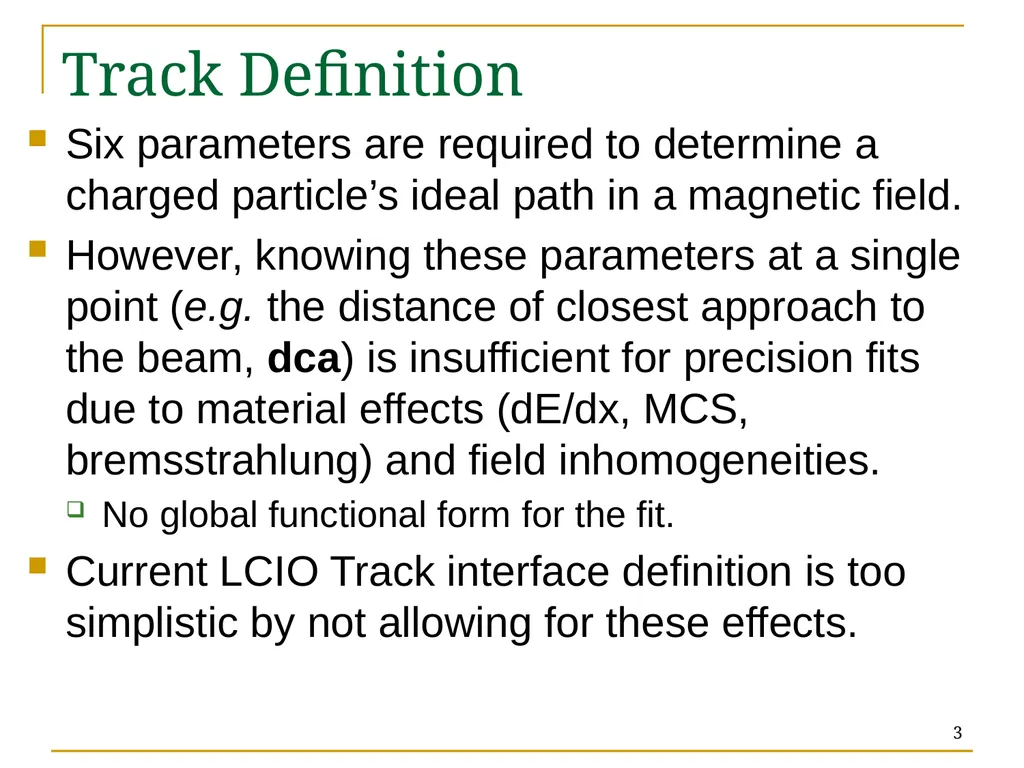 Track Reconstruction: the trf & ftf toolkits - slide 3 of 18