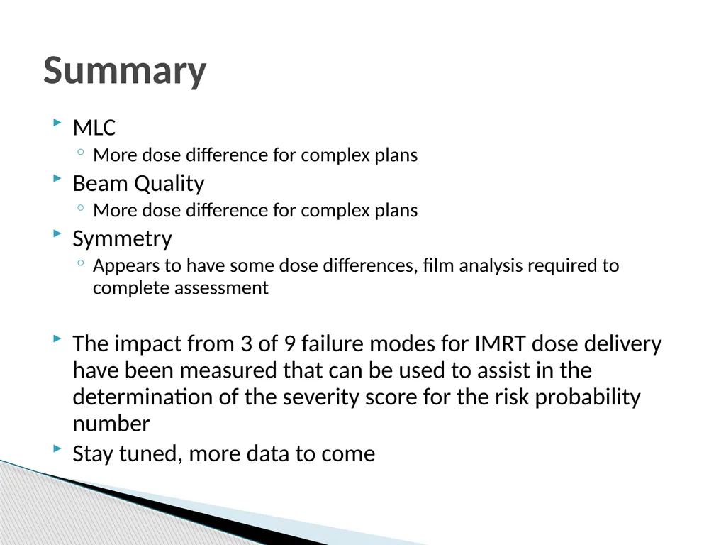 The magnitude of H&N IMRT dose delivery errors - slide 13 of 14