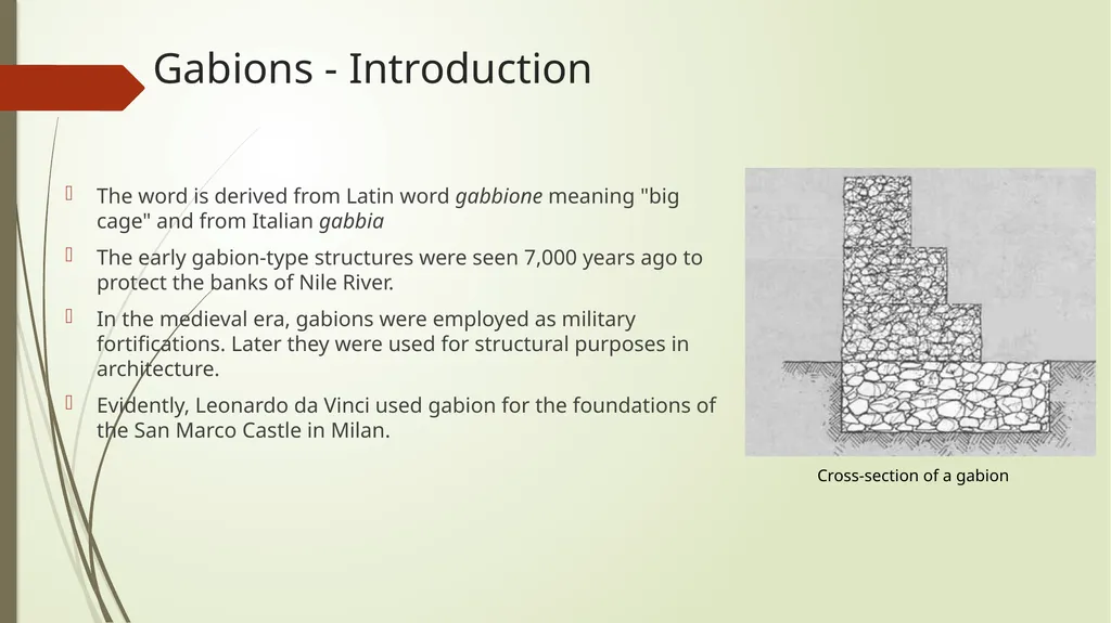 Gabbions Harshit Gabions - Introduction The word - slide 2 of 9