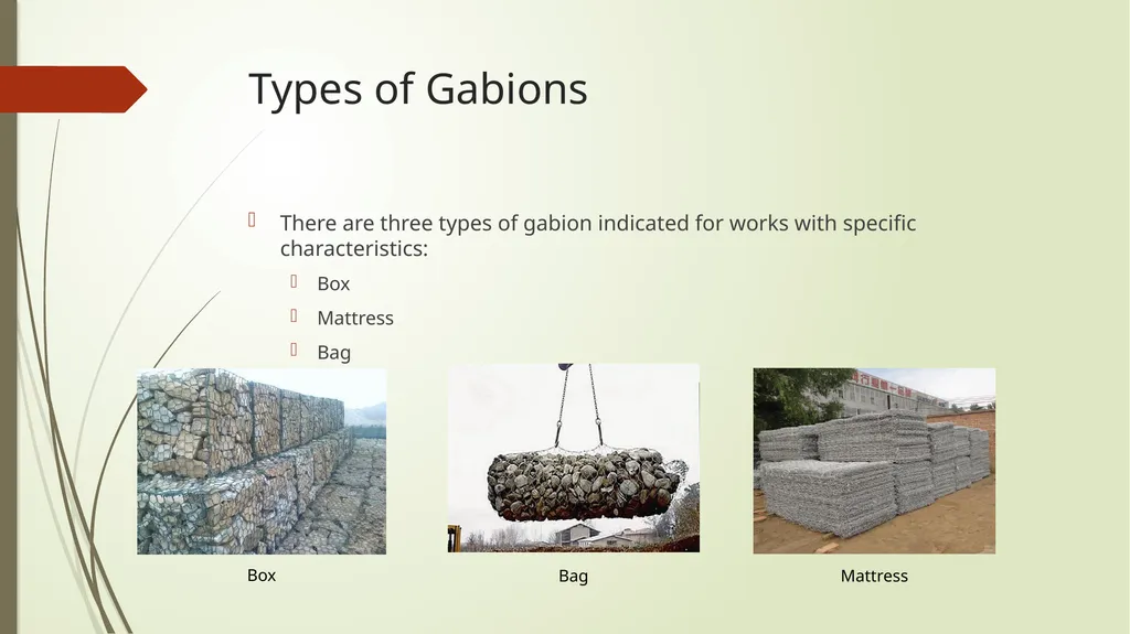 Gabbions Harshit Gabions - Introduction The word - slide 4 of 9