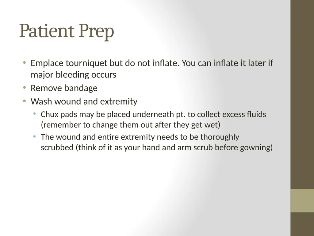 SURGERY Guide to Procedures Topics Patient prep - slide 3 of 40